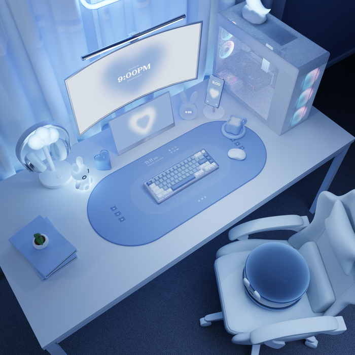 Cute Interface Deskmat - Blue