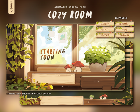 Cozy Room | Animated Stream Overlay Pack