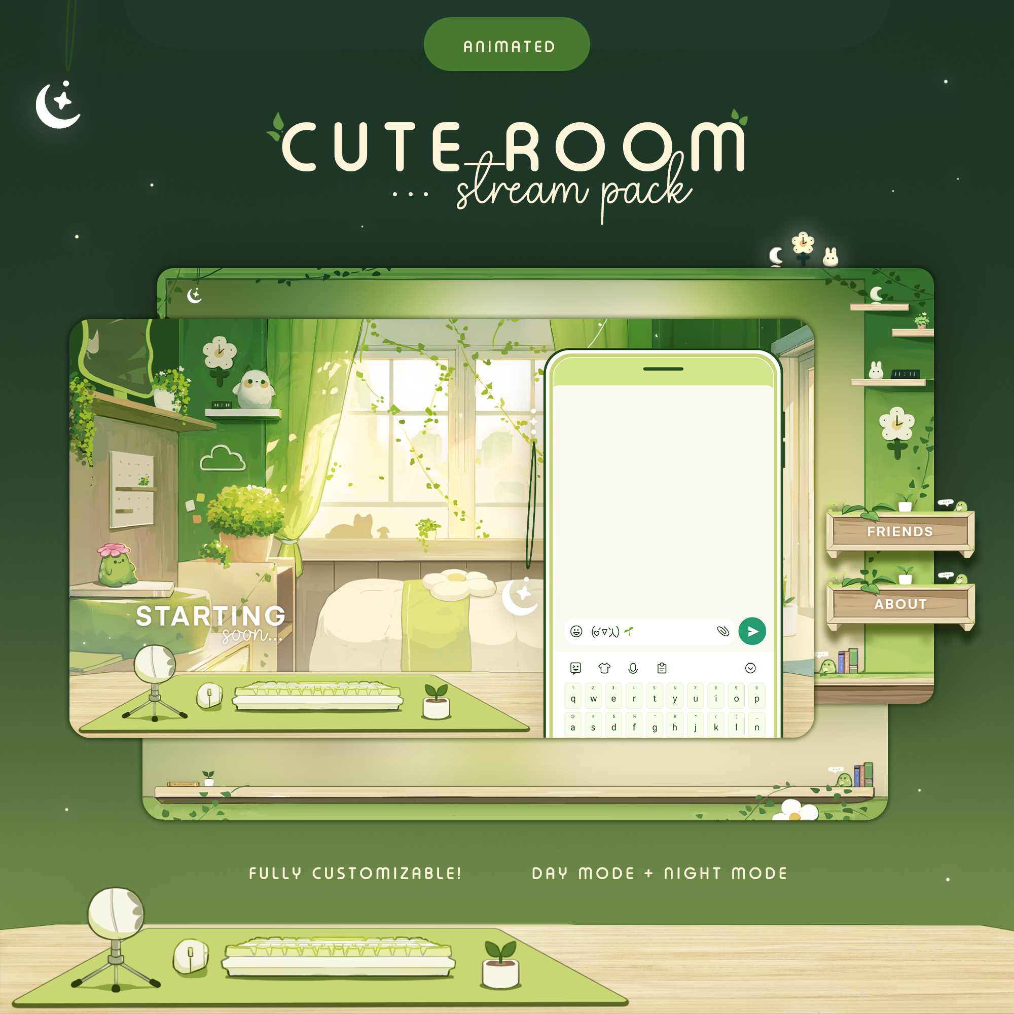 Cute Room | Animated Stream Overlay Pack