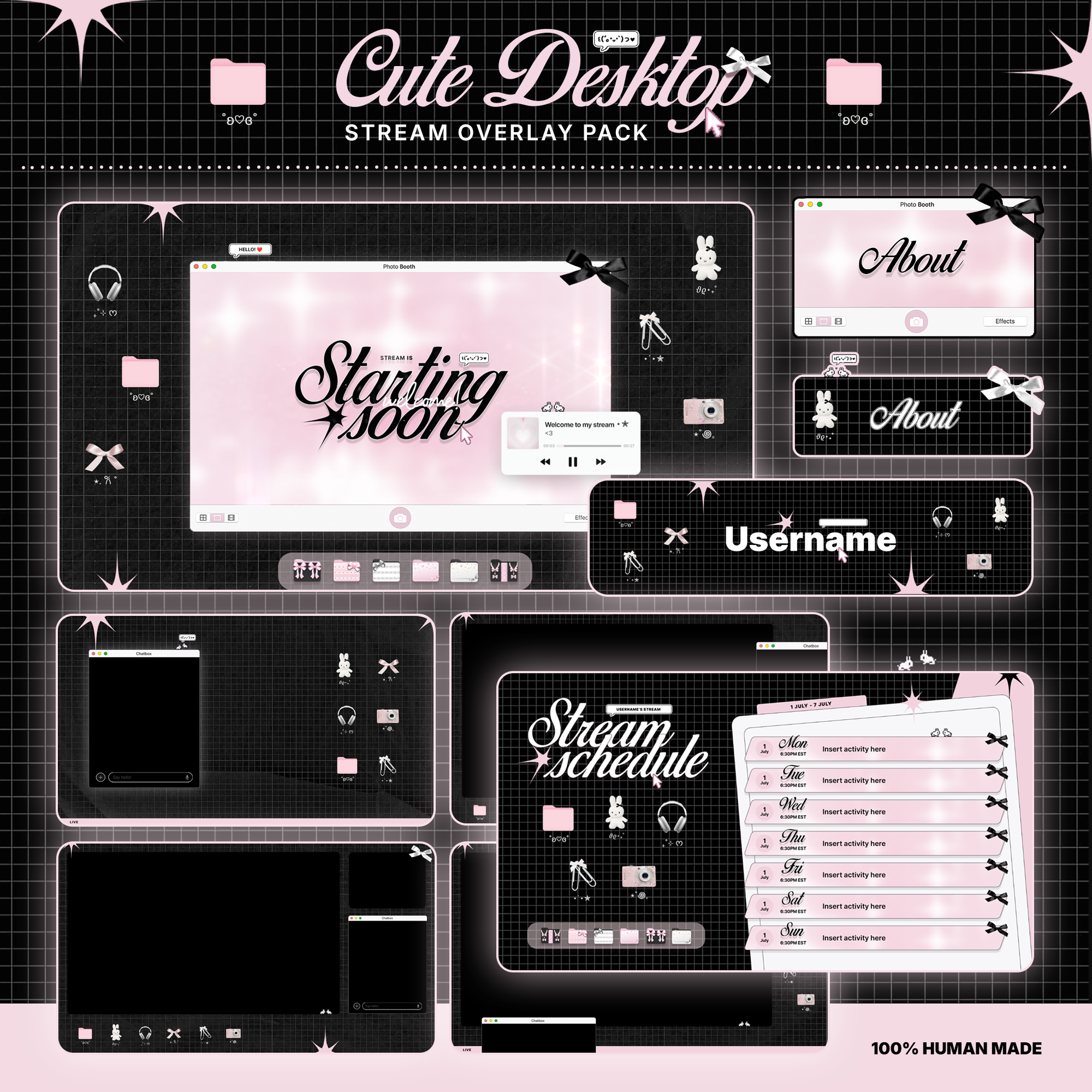 Cute Desktop | Animated Stream Overlay Pack
