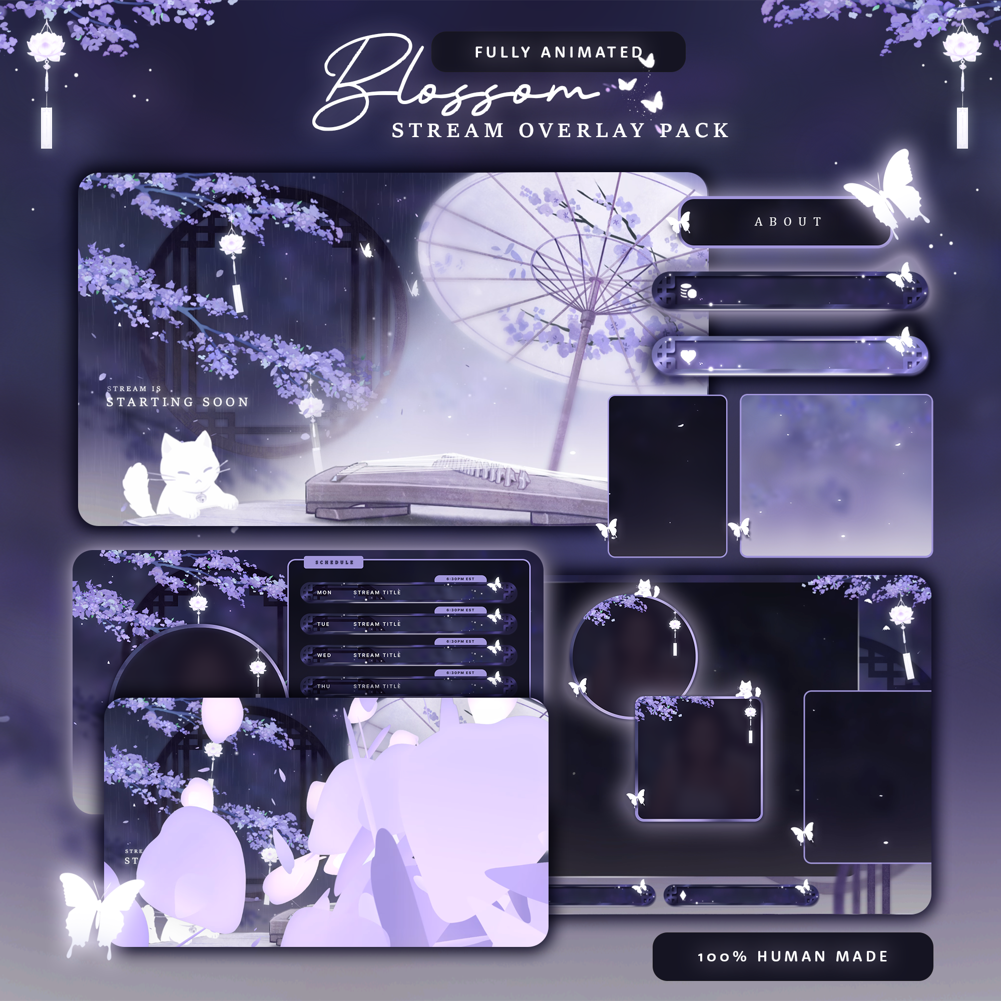 Blossom | Animated Stream Overlay Pack
