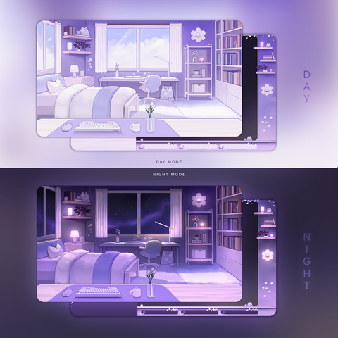 Dreamy Room | Day & Night Mode | Animated Stream Overlay Pack