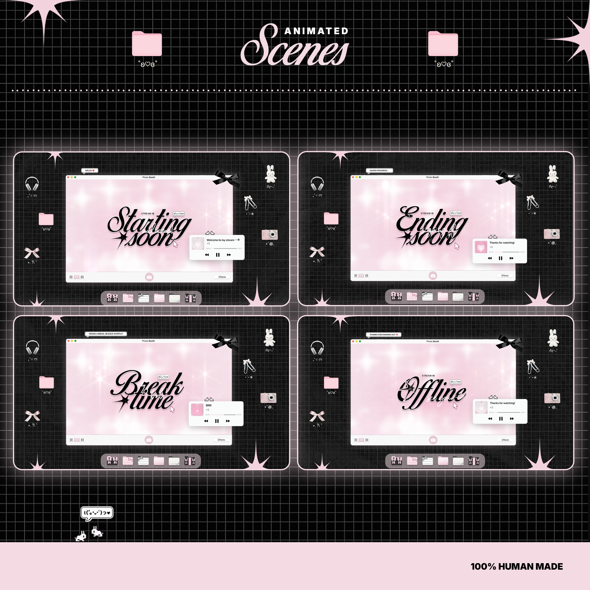 Cute Desktop | Animated Stream Overlay Pack