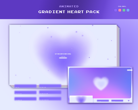 Gradient Heart | Animated Stream Overlay Pack