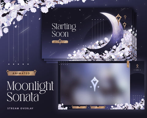 Moonlight Sonata | Animated Stream Overlay Pack